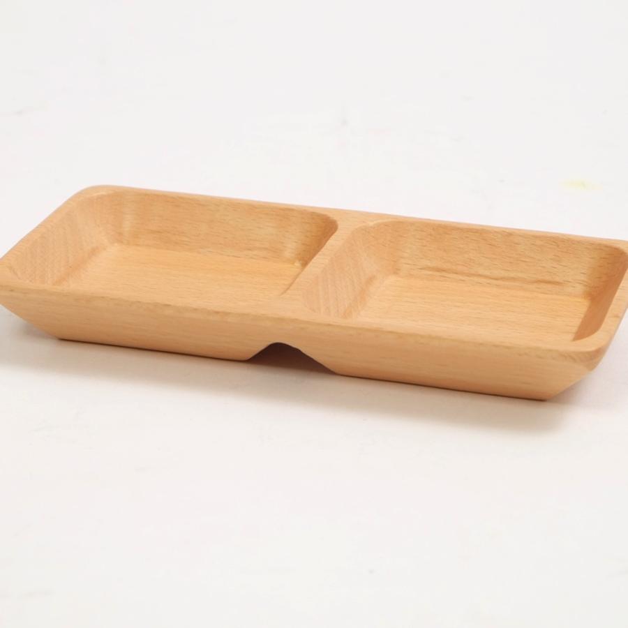 みよし漆器本舗 プレート お皿 仕切り 四角 長方形 天然木製 ブナの木