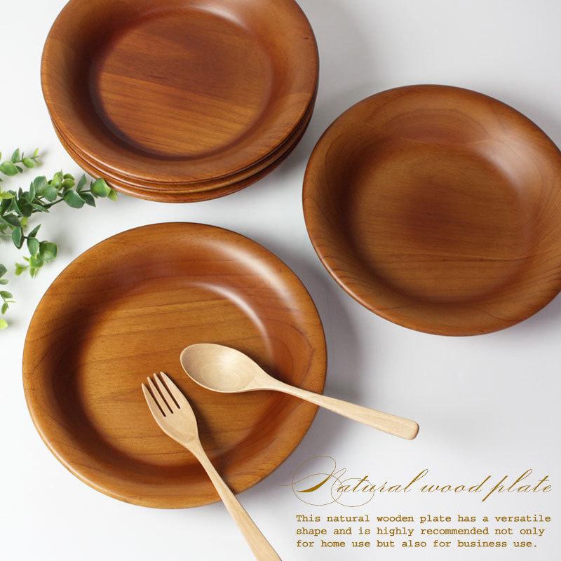 みよし漆器本舗 木製 プレート 22cm 5枚セット お皿 ディッシュ