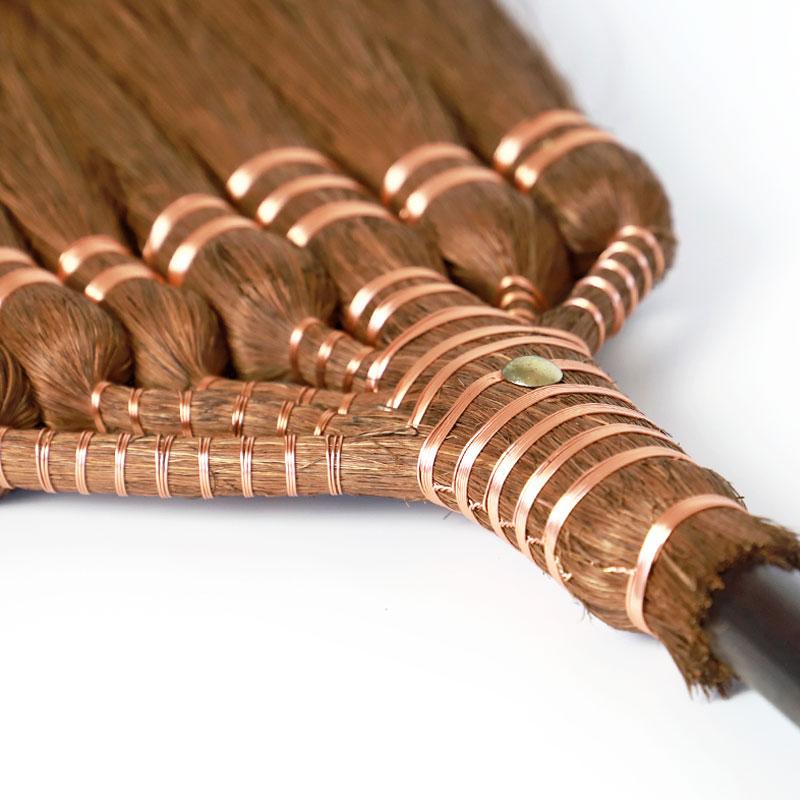 みよし漆器本舗 棕櫚箒 鬼毛 7玉 75cm 短柄 ほうき 室内 シュロ しゅろ