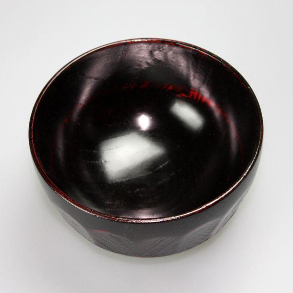 みよし漆器本舗 天然木製 大汁椀 ハツリ 曙 漆塗り 12.8cm おしゃれ