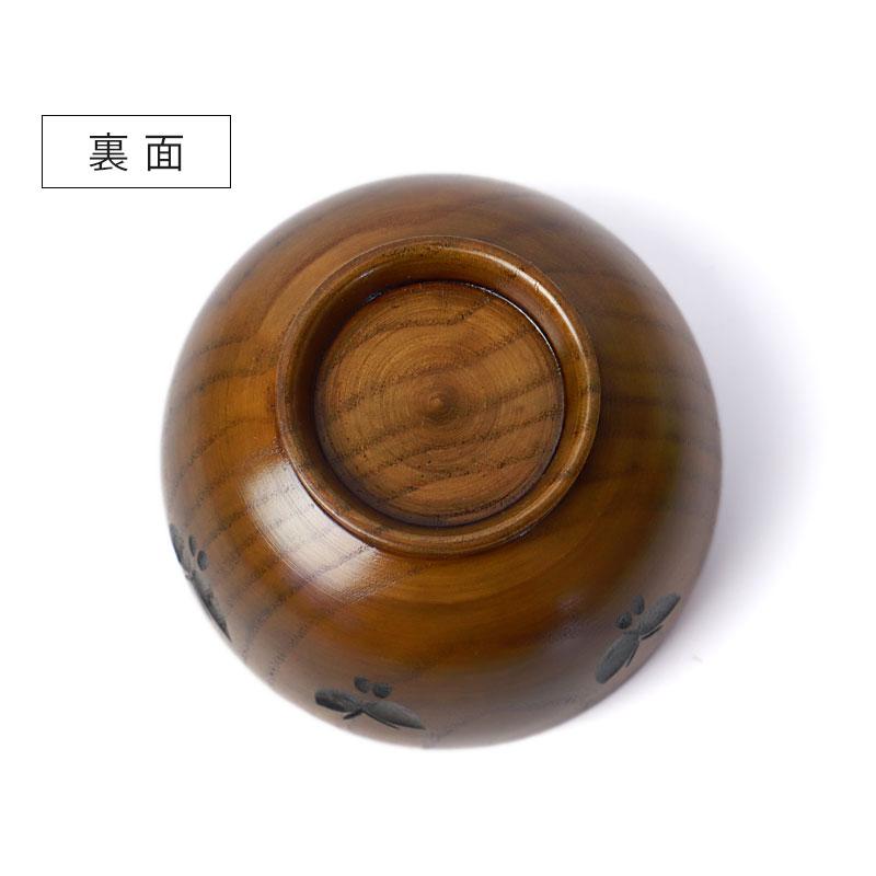 みよし漆器本舗 【クーポン有】 汁椀 天然木製 お椀 蝶彫り 布袋型