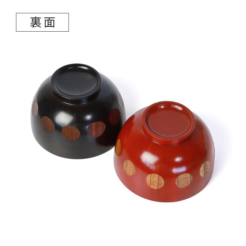 みよし漆器本舗 汁椀 天然木製 お椀 おわん 水玉 みずたま スープ