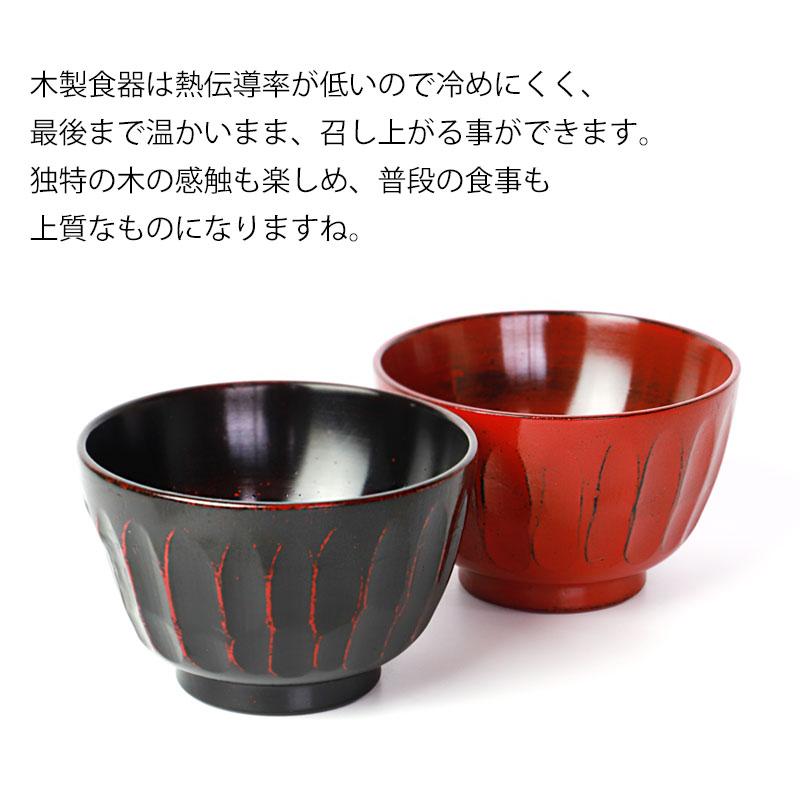 みよし漆器本舗 汁椀 天然木製 お椀 おわん 亀甲 スープボウル 根来 曙