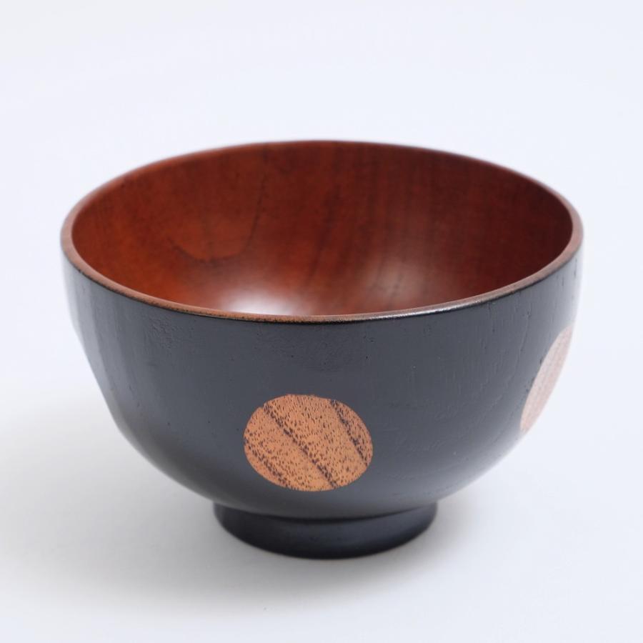 一寸坊師おわんの外 みよし漆器本舗 天然木製 お椀 お碗 汁椀 手まり 黒 漆塗り おわん