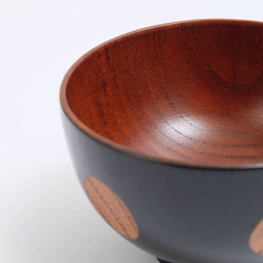 みよし漆器本舗 天然木製 お椀 お碗 汁椀 手まり 黒 漆塗り おわん