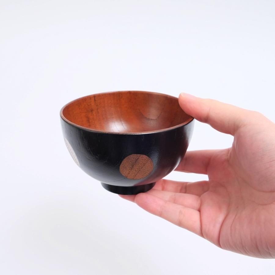 みよし漆器本舗 天然木製 お椀 お碗 汁椀 手まり 黒 漆塗り おわん
