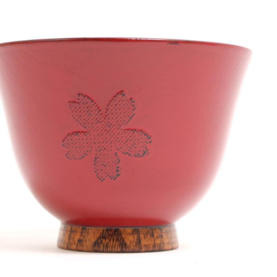 みよし漆器本舗 天然木製 かゆ椀 さくら 根来 漆塗り 汁椀 お椀 お碗