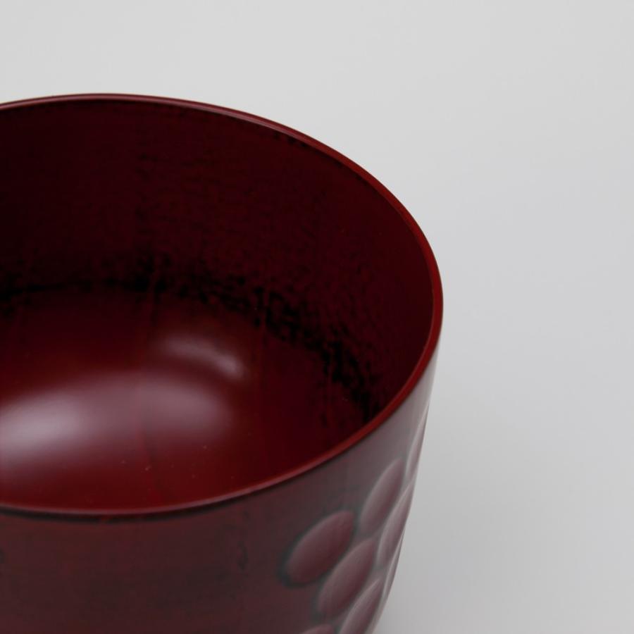 みよし漆器本舗 天然木製 楽多用椀 根来 漆塗り 直径10.5cm 汁椀