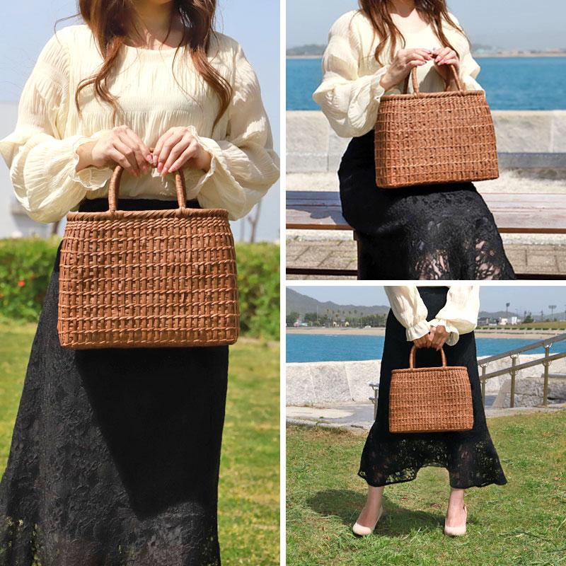 みよし漆器本舗 50％OFF 山葡萄 かごバッグ 1年保証付き 内布付き 山