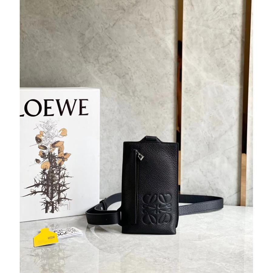 LOEWE ロエベ クロスボディバッグ メンズ バーティカル Tポケット レザー ショルダーバッグ アナグラム 鞄【並行輸入品】