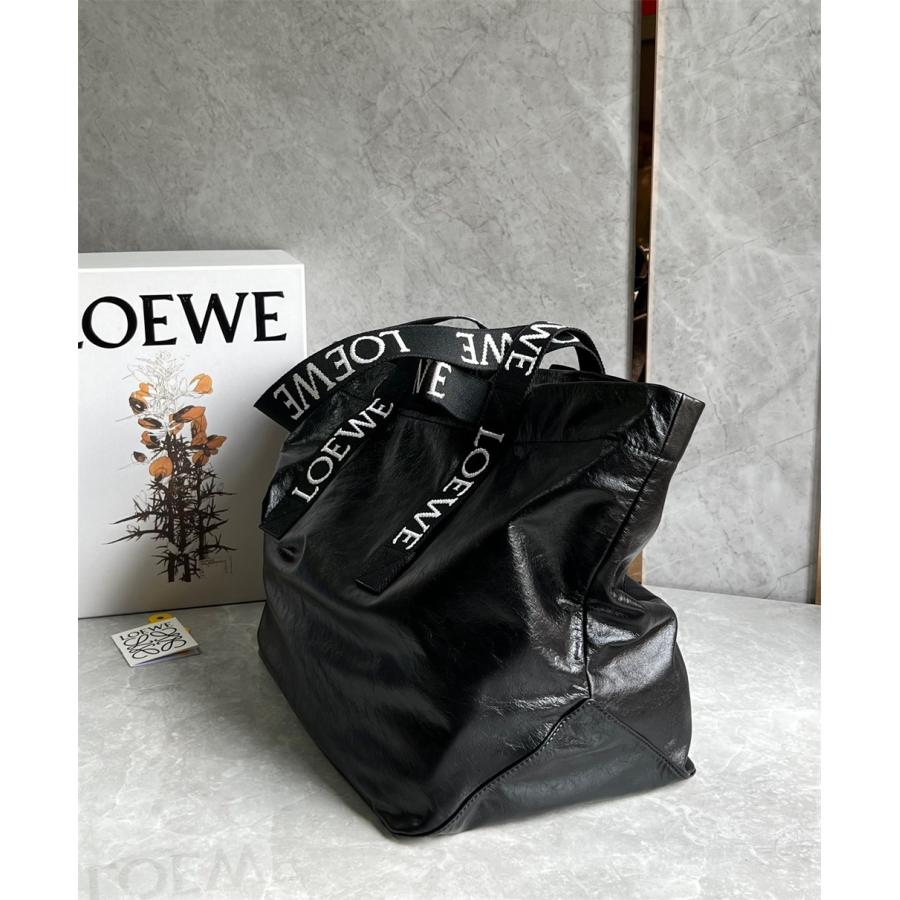 LOEWE ロエベ トートバッグ loewe Fold shopper フォールドショッパー カーフスキン トート バック 新品 ペーパーカーフ 黒 2023新作 送料無料｜miyukigahara-store｜14