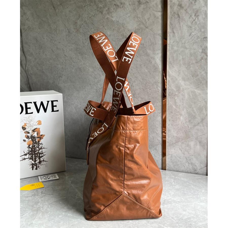 LOEWE ロエベ トートバッグ loewe Fold shopper フォールドショッパー カーフスキン トート バック 新品 ペーパーカーフ 黒 2023新作 送料無料｜miyukigahara-store｜06