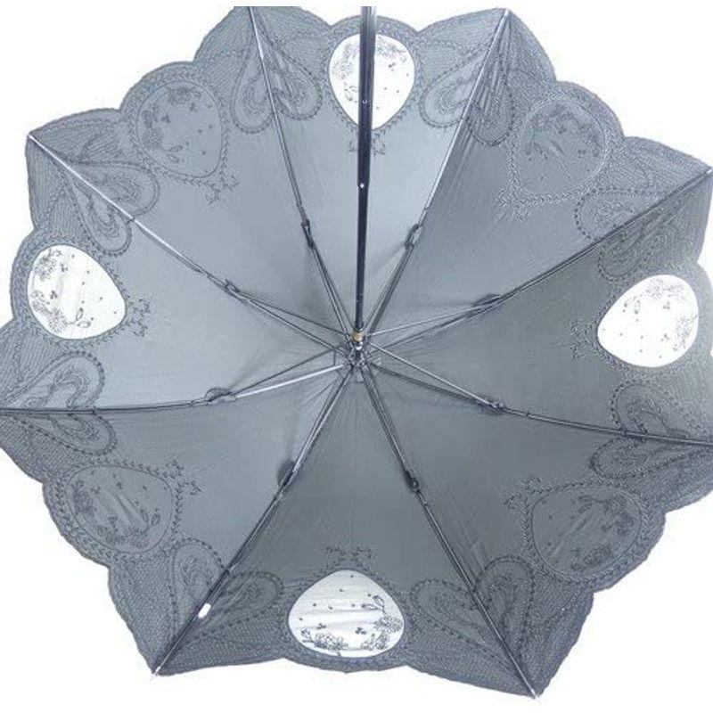 5割引以上販売 SHIBATAシバタ 晴雨兼用傘 レディース 日傘 雨傘 中棒スライドショート傘綿サテン オーガンジー付 クロ
