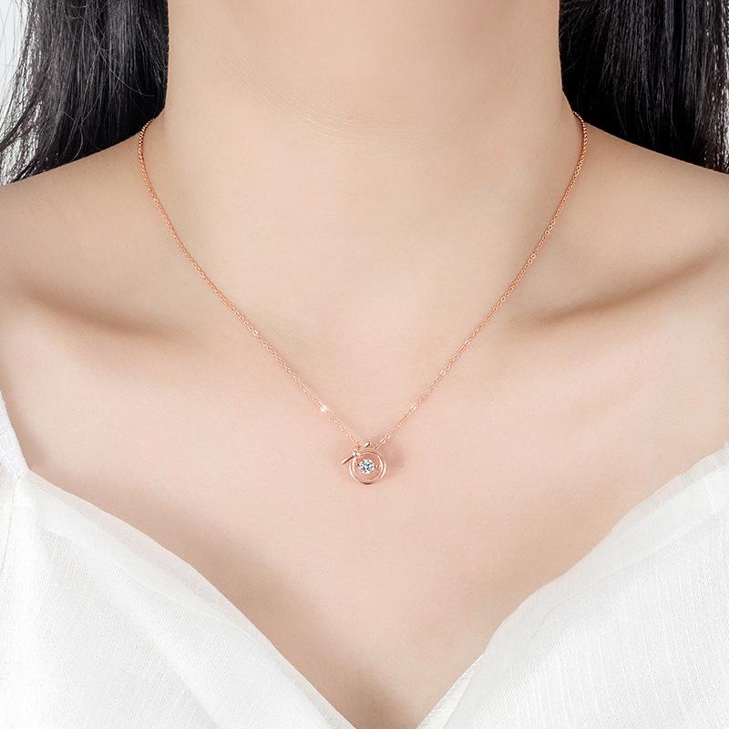 ネックレス 揺れるネックレス ストーン ピンクゴールド わかっていても ハンソヒ レディース アクセサリー 韓国 かわいい ギフト | 