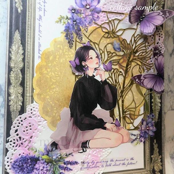 コラージュシート デザインペーパー a4 素材紙 コラージュ素材 セット