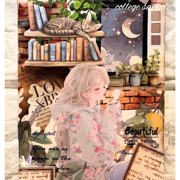 コラージュシート 素材紙 a4デザインペーパー 人物 女の子 Tomomi様