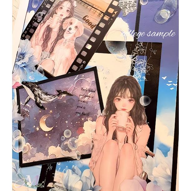 コラージュシート 素材紙 a4デザインペーパー 人物 女の子 Ran様