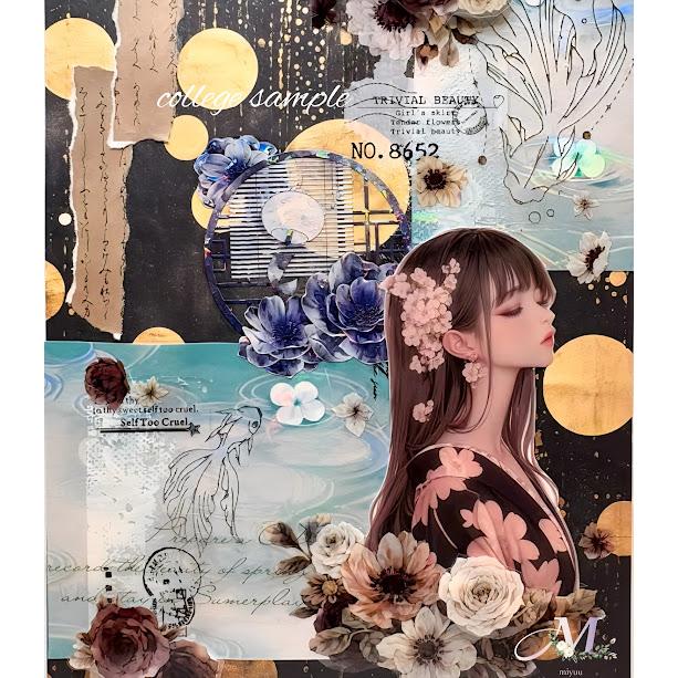 コラージュシート 素材紙 a4デザインペーパー 人物 女の子 Ape様 kayo