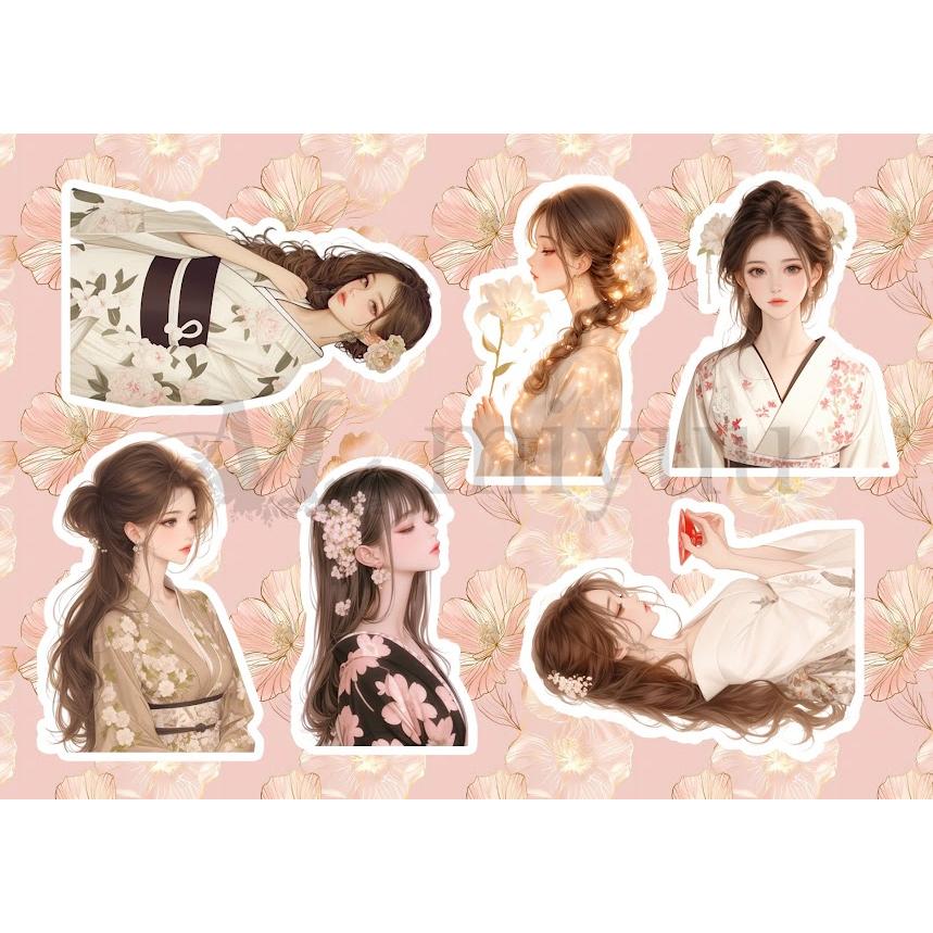 コラージュシート 素材紙 a4デザインペーパー 人物 女の子 Ape様