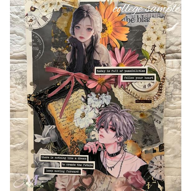 素材紙 a4デザインペーパー コラージュシート 人物 女の子 デザイン