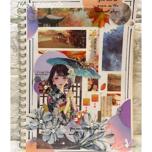 素材紙 a4デザインペーパー コラージュシート 人物 女の子 デザイン