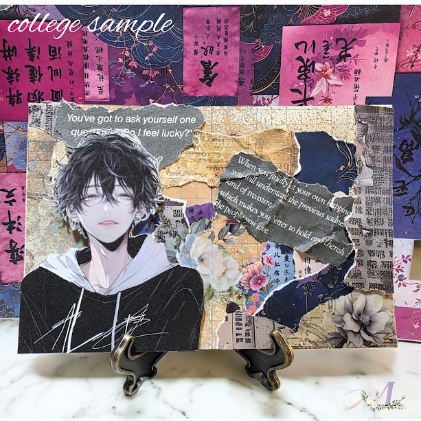 素材紙 a4デザインペーパー コラージュシート 人物 女の子 デザイン