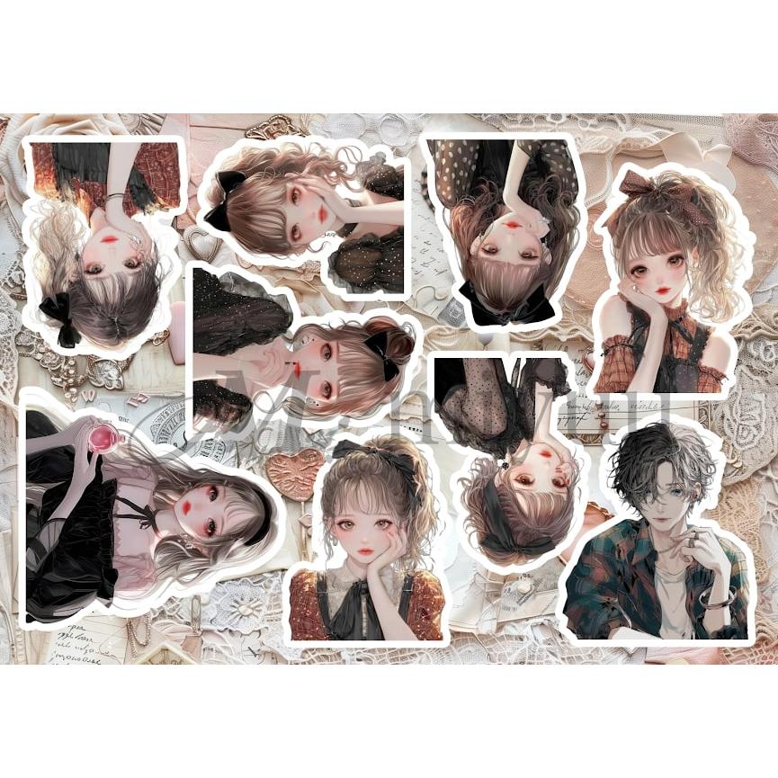 素材紙 a4デザインペーパー コラージュシート 人物 女の子 デザイン