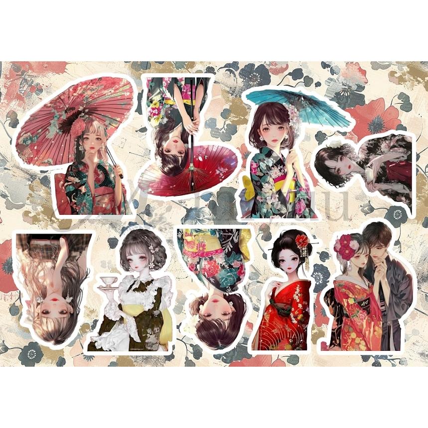 素材紙 a4デザインペーパー コラージュシート 人物 女の子 デザイン