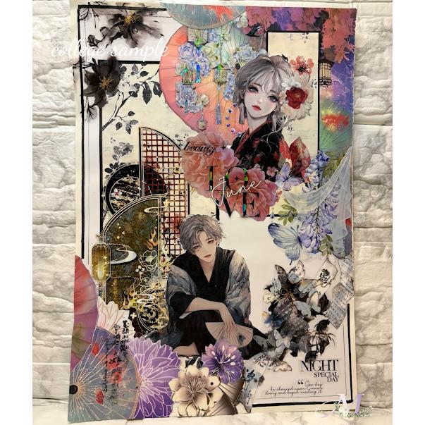 素材紙 a4デザインペーパー コラージュシート 人物 女の子 デザイン