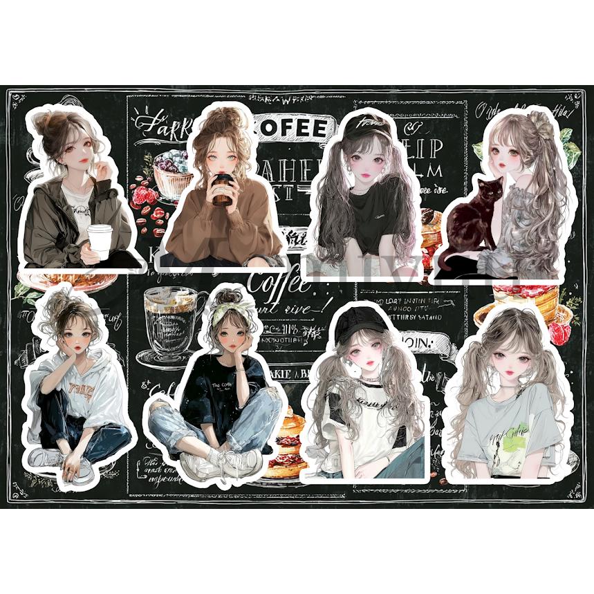 素材紙 a4デザインペーパー コラージュシート 人物 女の子 デザイン