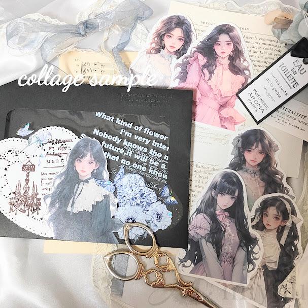 コラージュシート 素材紙 女の子 コラージュ素材 コラージュ素材紙
