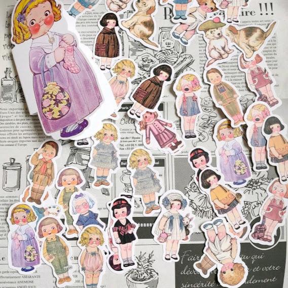 海外 シール フレークシール レトロ シール 女の子 ステッカー コラージュ スクラップブッキング おすそ分けファイル ジャンクジャーナル 雑貨 海外雑貨 Flakeseal0012 Miyuu 通販 Yahoo ショッピング