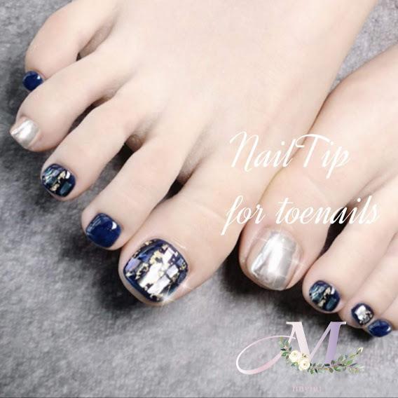 超ポイントアップ祭 ネイルチップ ネイルシール ジェルネイル ペディキュア フット ネイル 足 付け爪 ブラック ネイビー シルバー ゴールド 韓国 ネイル シンプル おしゃれ Petemeble Pl