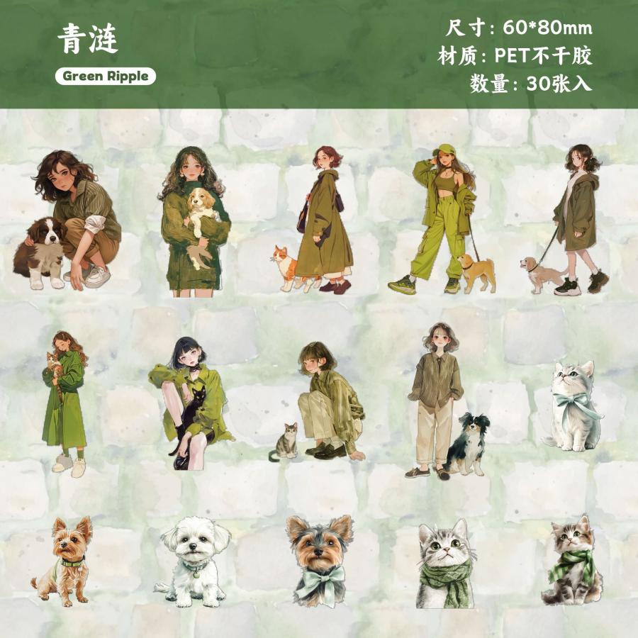 PETステッカー コラージュシール人物 PET素材 PETシール 女の子 ねこ 犬 いぬ コラージュ素材 透明 海外 セット おしゃれ コラージュ :  MIYUU - 通販 - Yahoo!ショッピング