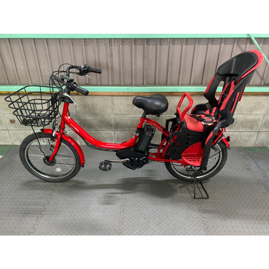 赤い電動アシスト自転車 バスケット付きバッテリー12.8ah