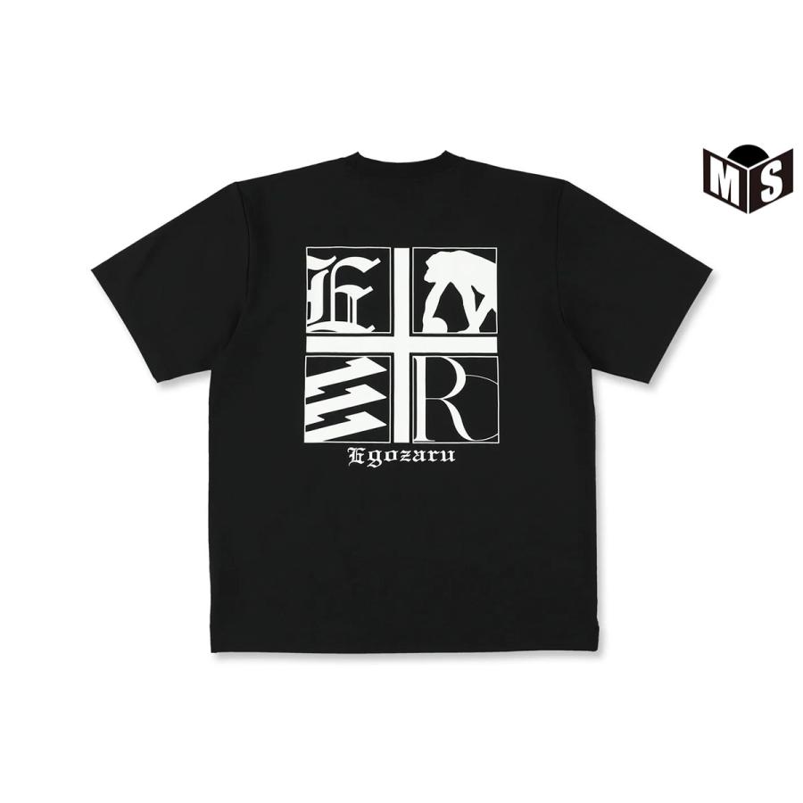 【新品未使用品】エゴザル　バスケTシャツ 　黒　半袖 EGOZARU（エゴザル） 4スクエアオーバーサイズドTシャツ(EZBH