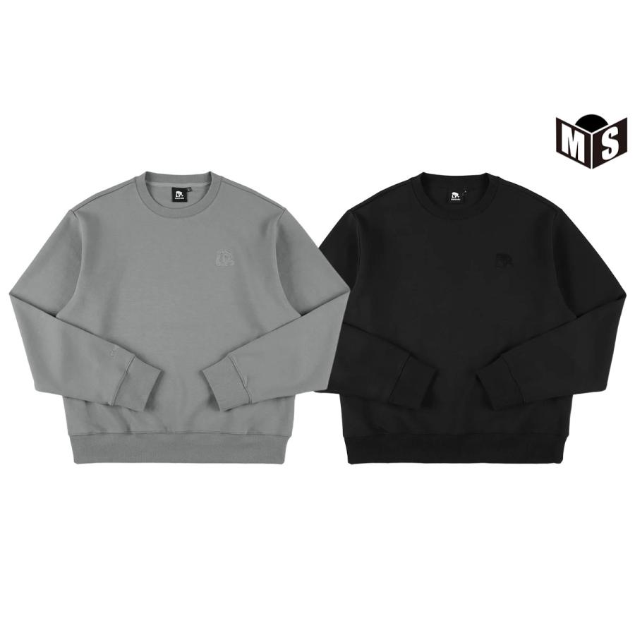 EGOZARU（エゴザル） ダブルフェイススウェットシェニールパッチクルー