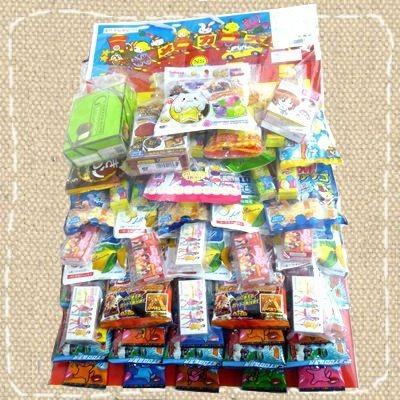 お祭り・イベント用　お菓子のくじ引き　お菓子台紙当て60付｜mizota