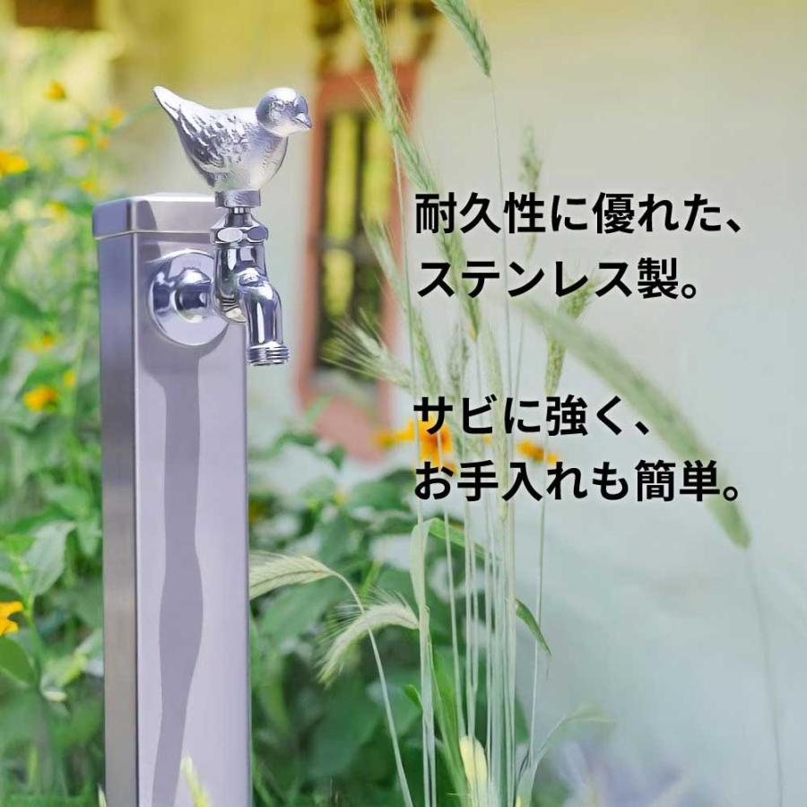 水生活製作所 立水栓 水栓柱 ステンレス水栓柱 角型 1200mm 蛇口1口 庭