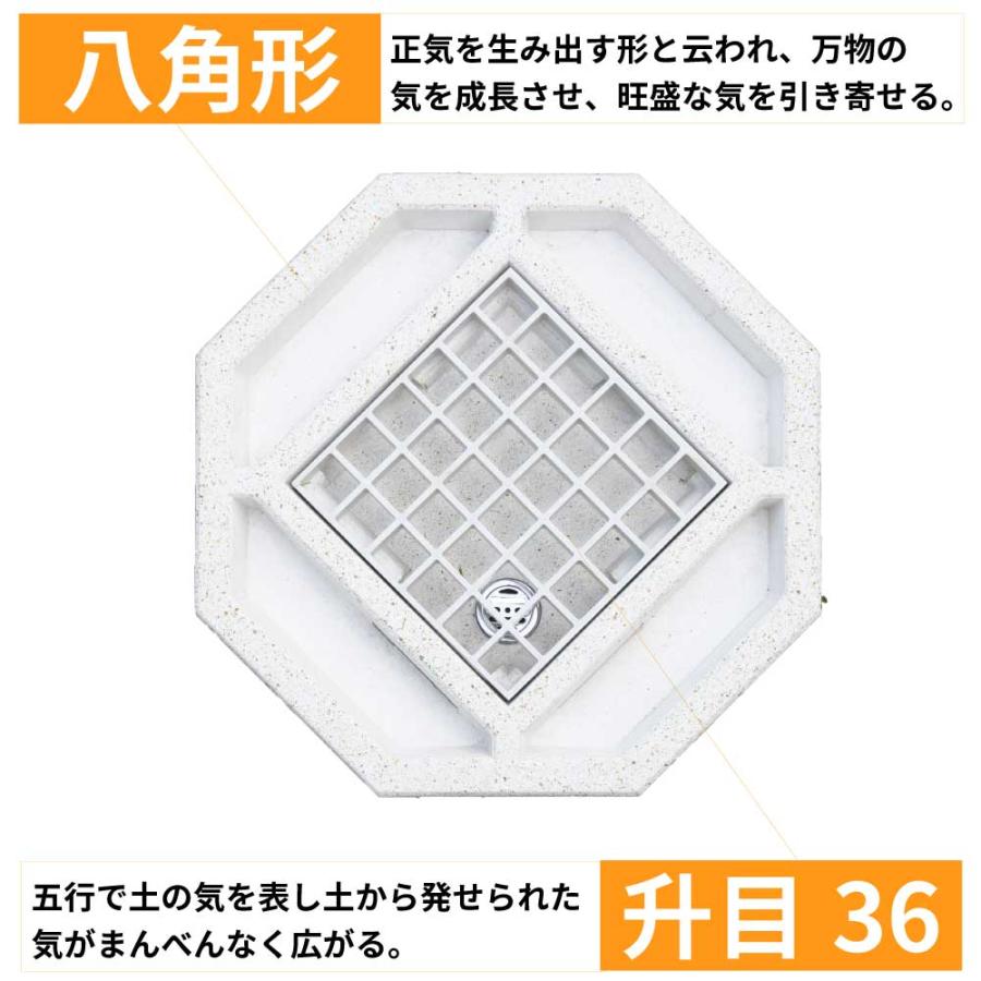 ガーデンパン 水栓パン Octagon オクタゴン 八角形 ブラック 黒 水受け 屋外 外構 エクステリア レジンコンクリート 日本製 4色展開 G211P8 水生活製作所 MIZSEI_11