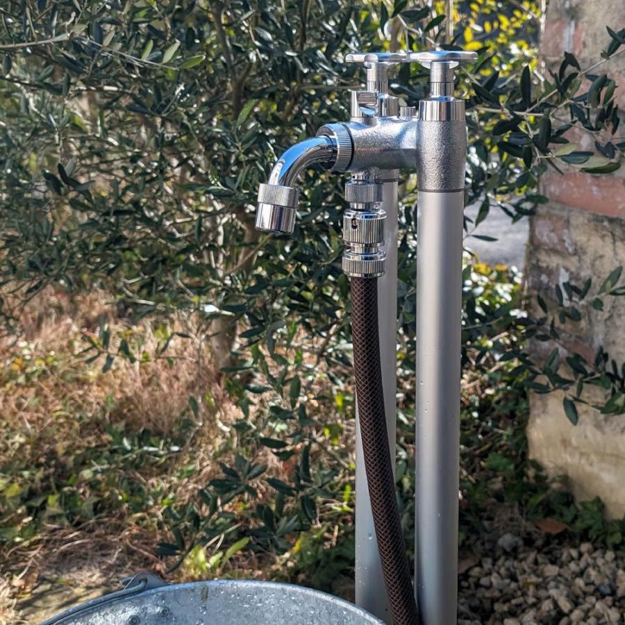 水生活製作所 2管式湯水混水栓柱 ツインクルピラー 立水栓 水栓柱 2口