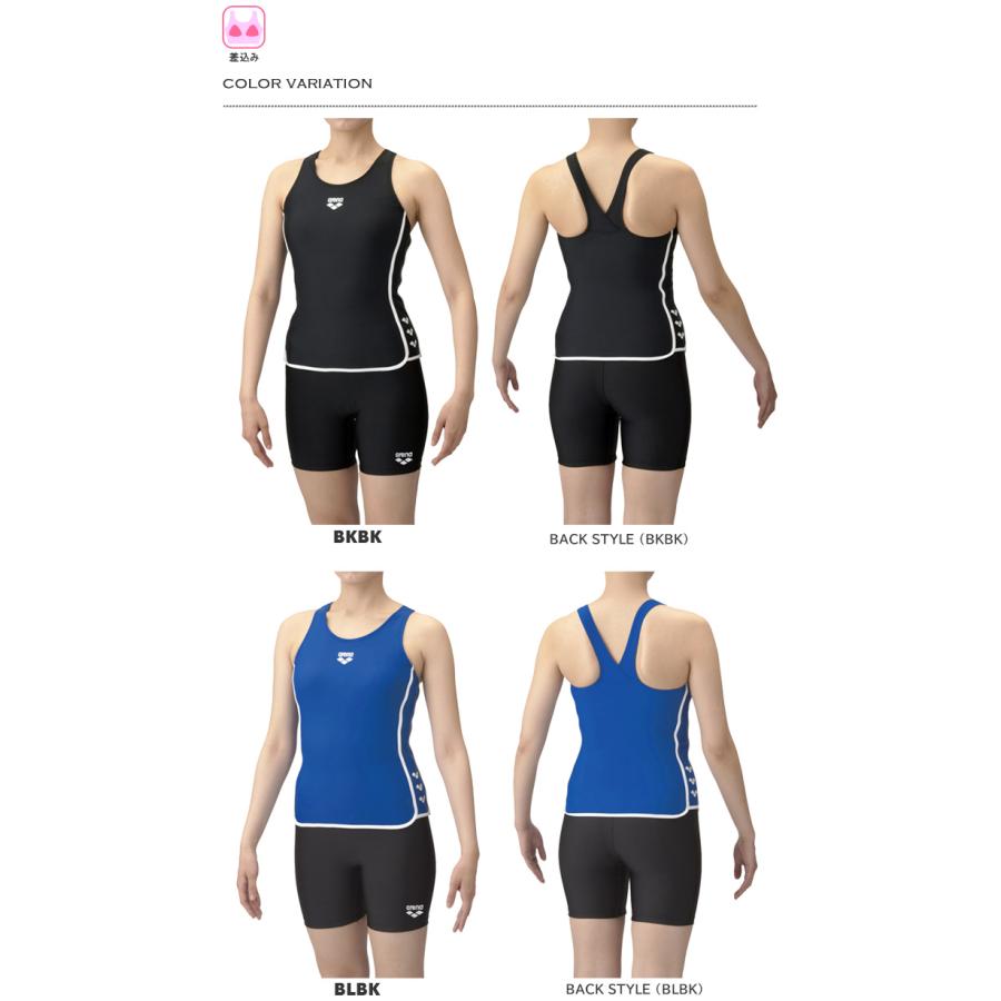 【新品未使用】 arena/セパレート水着 上下セット/Oサイズ+スイムキャップ レディース フィットネス水着 セパレート／フルジップ 女性