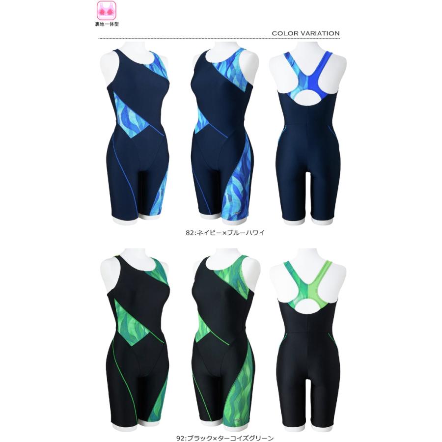 Mizuno スイムスーツ ネイビー/グリーン/パープル MIZUNO（ミズノ） レディース レーシングフィットネス水着