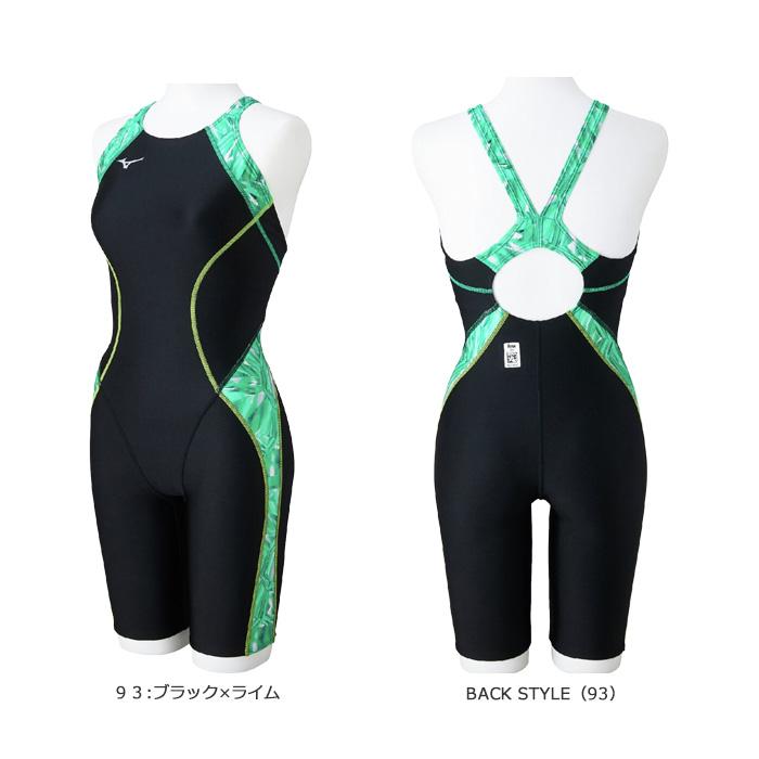 MizunoGX 高速水着 競泳水着 FINA認証 ブラック/グリーン MIZUNO（ミズノ） FINA承認 レディース 競泳水着 N2MGC247 : 水泳専門
