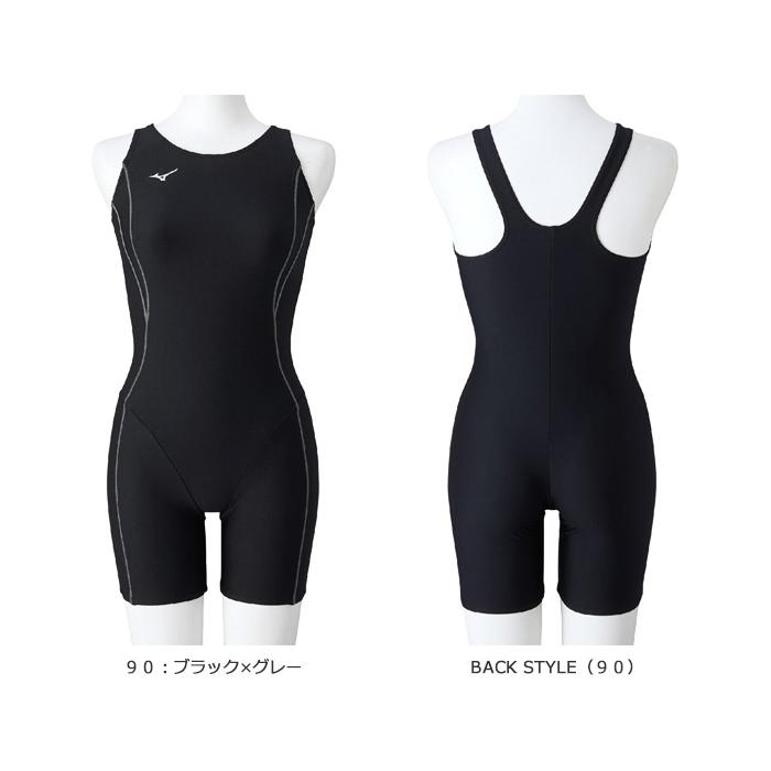 Mizuno 競泳水着 ブラック・グレー MIZUNO（ミズノ） レディース ベーシックフィットネス水着 スクール