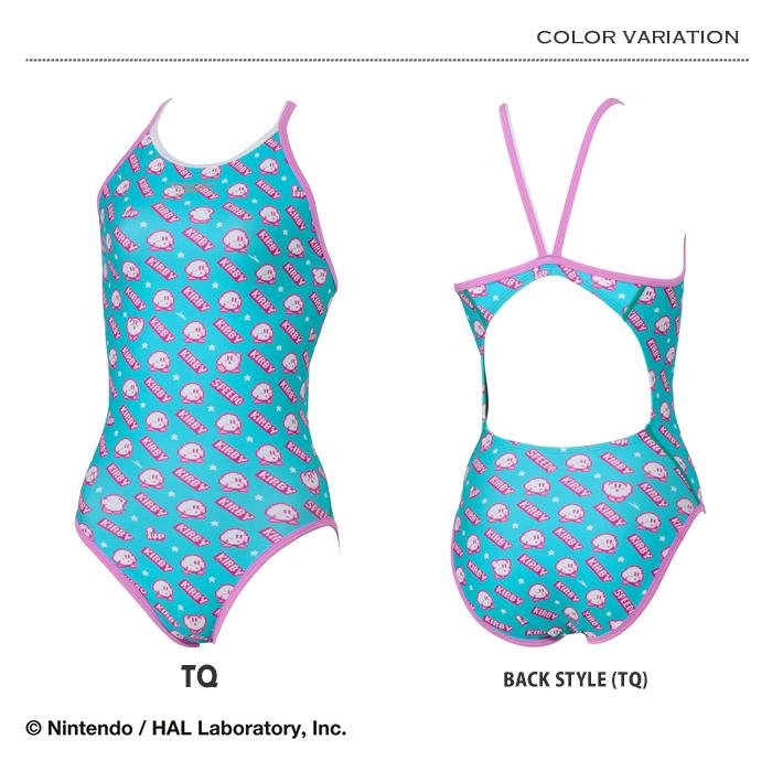 Speedo 競泳水着 ピンク/ホワイト 140サイズ speedo（スピード） ジュニア水着 女子 競泳練習用水着 星のカービィ