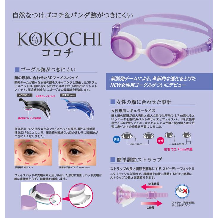 クッションあり 女性専用フィットネス用スイムゴーグル 水泳用 KOKOCHI