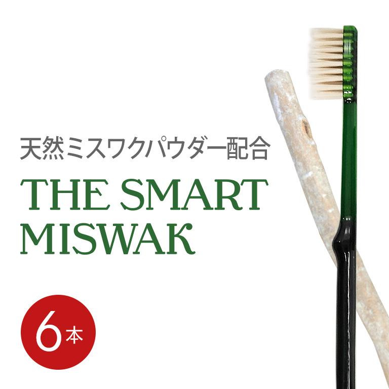 歯ブラシ The Smart Miswak 大人用 x 6本セット 歯垢 除去 歯みがき 歯磨き はぶらし 歯 ハブラシ 日本製 歯ブラシセット アウトドア プレゼント ギフト | 