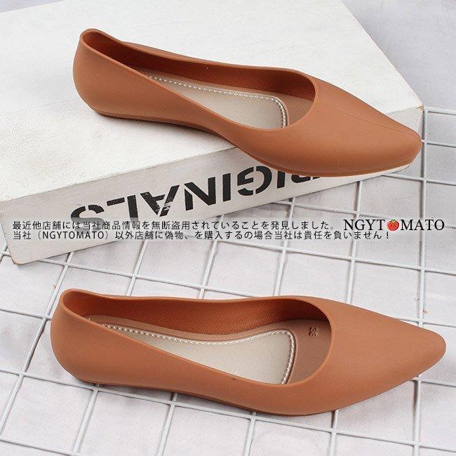 ラバーシューズ レディース レインシューズ 軽量 雨晴兼用 耐水性 レインパンプス ポインテッドトゥ フラット 履きやすい 防水 梅雨対策 カジュアル おしゃれ Kxkqomrtis Dominatuscelos Com