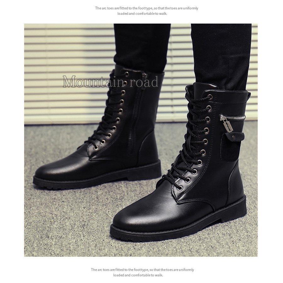 ファッション 日本製 編み上げブーツ メンズ Pu革 ハイカット カジュアルシューズ アウトドア ブラック サイドジップ 靴 おしゃれ 春秋 2種類 5pka3z4npc Boulevardrestaurants Com